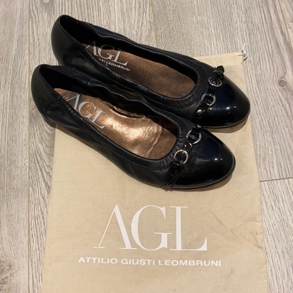 AGL Black Ballet Flats - Picture 1 of 5